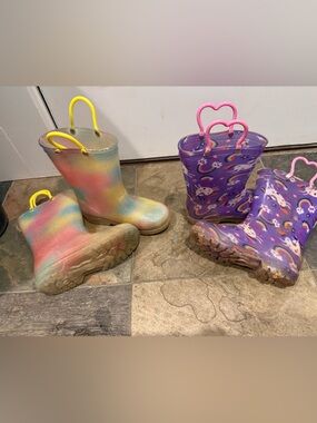 Girls light up rain boots